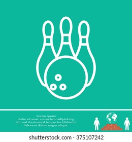 Vector Bowling Pins and Bowling Ball Set