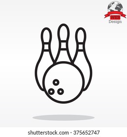 Vector Bowling Pins and Bowling Ball Set