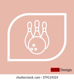 Vector Bowling Pins and Bowling Ball Set