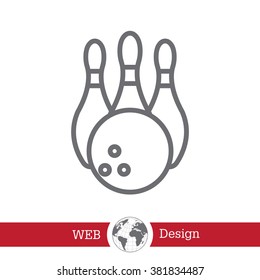 Vector Bowling Pins and Bowling Ball Set