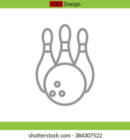 Vector Bowling Pins and Bowling Ball Set