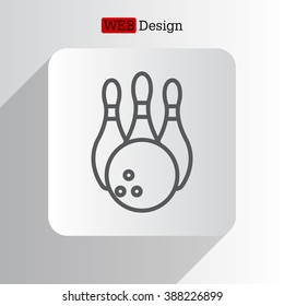 Vector Bowling Pins and Bowling Ball Set