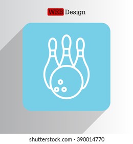 Vector Bowling Pins and Bowling Ball Set