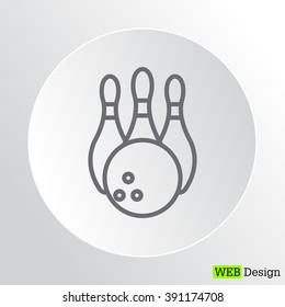 Vector Bowling Pins and Bowling Ball Set