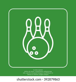 Vector Bowling Pins and Bowling Ball Set