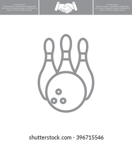 Vector Bowling Pins and Bowling Ball Set