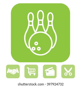 Vector Bowling Pins and Bowling Ball Set