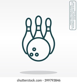 Vector Bowling Pins and Bowling Ball Set