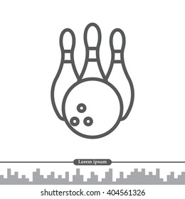 Vector Bowling Pins and Bowling Ball Set