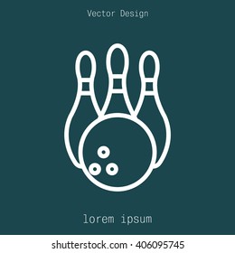 Vector Bowling Pins and Bowling Ball Set