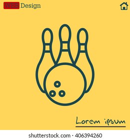 Vector Bowling Pins and Bowling Ball Set