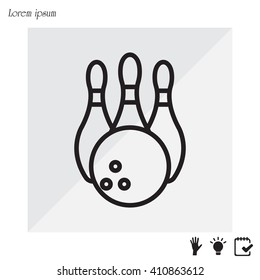 Vector Bowling Pins and Bowling Ball Set