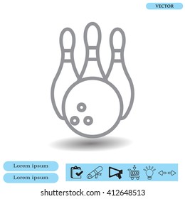 Vector Bowling Pins and Bowling Ball Set