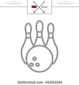 Vector Bowling Pins and Bowling Ball Set