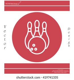 Vector Bowling Pins and Bowling Ball Set