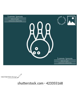 Vector Bowling Pins and Bowling Ball Set