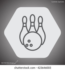Vector Bowling Pins and Bowling Ball Set