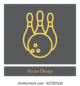 Vector Bowling Pins and Bowling Ball Set