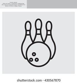 Vector Bowling Pins and Bowling Ball Set