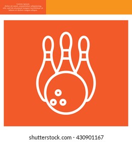 Vector Bowling Pins and Bowling Ball Set
