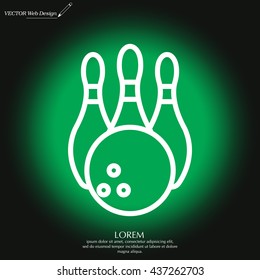 Vector Bowling Pins and Bowling Ball Set
