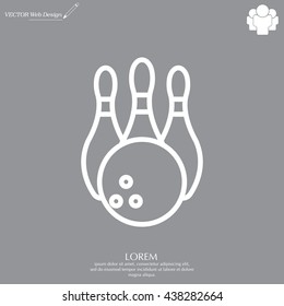 Vector Bowling Pins and Bowling Ball Set