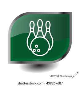 Vector Bowling Pins and Bowling Ball Set