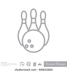 Vector Bowling Pins and Bowling Ball Set