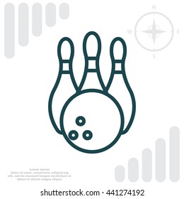 Vector Bowling Pins and Bowling Ball Set