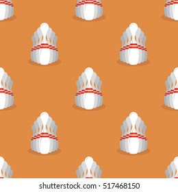 Vector Bowling Pins Isolated on Orange Background. Sport Seamless Pattern