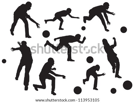 vector bowling silhouette stock vector royalty free 113953105