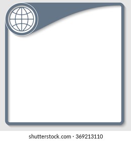 Vector box for any text with globe symbol
