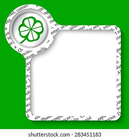 vector box for any text and green cloverleaf