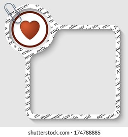 vector box for any text with heart and paper clip