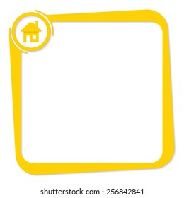 vector box for any text with home symbol