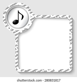vector box for any text and music symbol