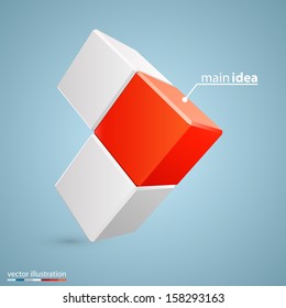 Vector box arrow background. Vector infografics illustration