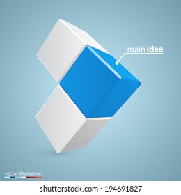 Vector box arrow background. Vector infografics illustration