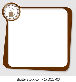 vector box with arrows and cup of coffee