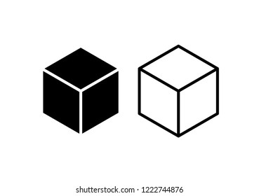 Vector box of black square hexagon Stacked together with a White background. Used in printing and web.impossible.cube