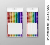 Vector Box of Colored Felt-tip Pens Markers Isolated on Background