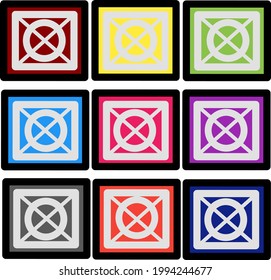 vector box with colorful decorations.