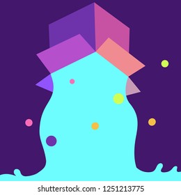 Vector box with colorful floral design coming out