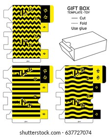 Vector Box cute template. Biscuits, fruit, chocolate. Kawaii design. Boxes with eyes, expressions of emotions. Funny and cartoon style. Collection with bees.