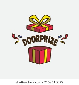 vector box with "doorprize" text good for design