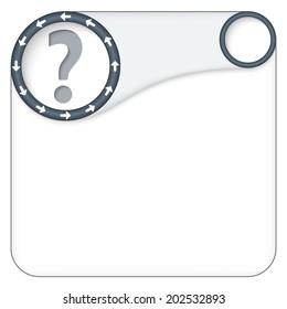 vector box for entering text with arrows and question mark