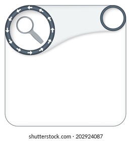 vector box for entering text with arrows and magnifier
