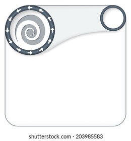 vector box for entering text with arrows and spiral