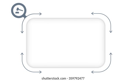 Vector box to fill your text and justice symbol