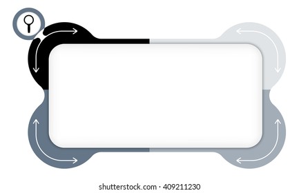 Vector box to fill your text and magnifier